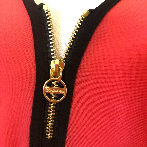 NWOT Calvin Klein Pink Zip Neck Top - Picture 3 of 11